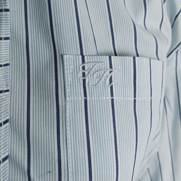 Tommy Hilfiger Blue AND White Oxford Button Blouse Shirt - Picture 2 of 8